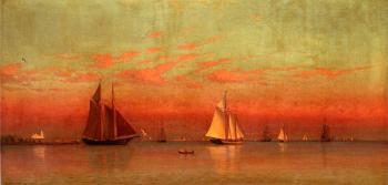 Francis A Silva : Evening in Gloucester Harbor